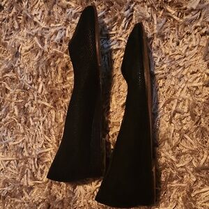 Bruno Magli Black Textured Peep Toe Heels